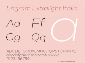 Engram Extralight Italic Version 1.000;hotconv 1.0.109;makeotfexe 2.5.65596图片样张