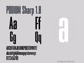 PODIUM Sharp 1.8 Version 1.000;PS 001.000;hotconv 1.0.88;makeotf.lib2.5.64775图片样张