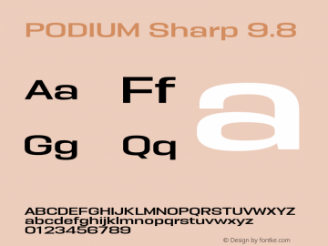 PODIUM Sharp 9.8 Version 1.000;PS 001.000;hotconv 1.0.88;makeotf.lib2.5.64775图片样张