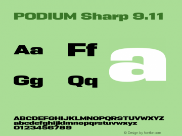 PODIUM Sharp 9.11 Version 1.000;PS 001.000;hotconv 1.0.88;makeotf.lib2.5.64775图片样张