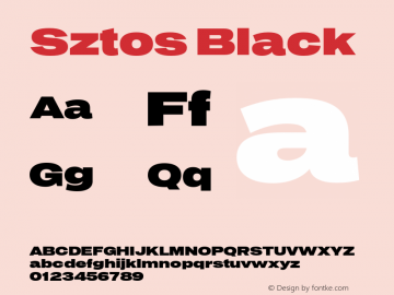 Sztos Black Version 1.000;Glyphs 3.1.1 (3148)图片样张
