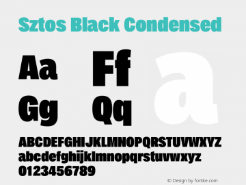 Sztos Black Condensed Version 1.000;Glyphs 3.1.1 (3148)图片样张