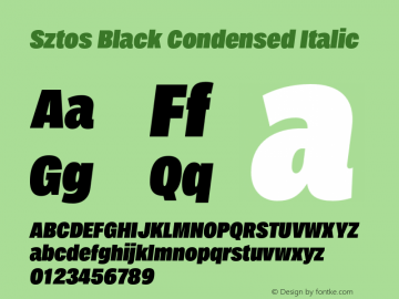 Sztos Black Condensed Italic Version 1.000;Glyphs 3.1.1 (3148)图片样张