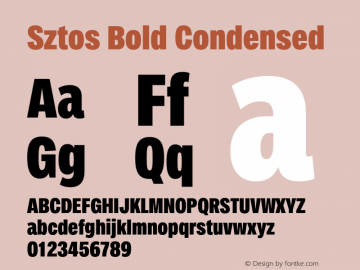 Sztos Bold Condensed Version 1.000;Glyphs 3.1.1 (3148)图片样张