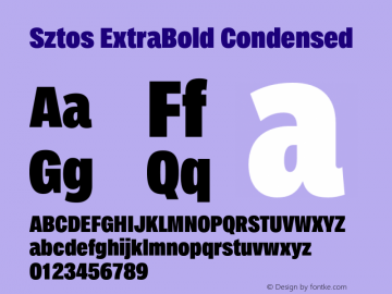 Sztos ExtraBold Condensed Version 1.000;Glyphs 3.1.1 (3148)图片样张