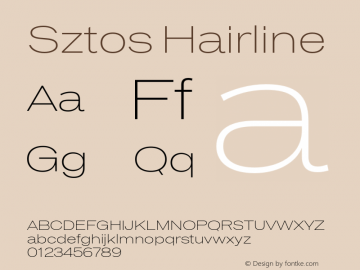 Sztos Hairline Version 1.000;Glyphs 3.1.1 (3148)图片样张