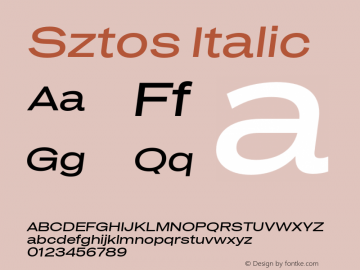 Sztos Italic Version 1.000;Glyphs 3.1.1 (3148)图片样张