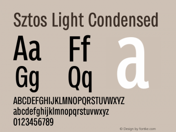 Sztos Light Condensed Version 1.000;Glyphs 3.1.1 (3148)图片样张