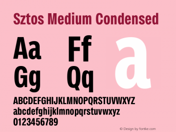 Sztos Medium Condensed Version 1.000;Glyphs 3.1.1 (3148)图片样张
