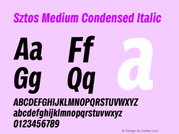 Sztos Medium Condensed Italic Version 1.000;Glyphs 3.1.1 (3148)图片样张