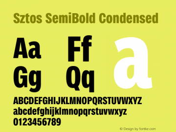 Sztos SemiBold Condensed Version 1.000;Glyphs 3.1.1 (3148)图片样张