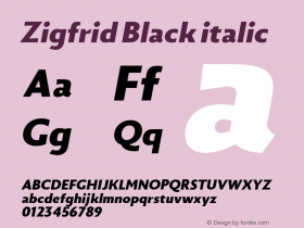 Zigfrid Black italic Version 1.000;PS 001.000;hotconv 1.0.70;makeotf.lib2.5.58329图片样张