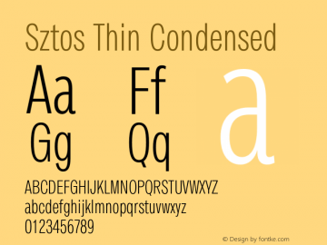 Sztos Thin Condensed Version 1.000;Glyphs 3.1.1 (3148)图片样张
