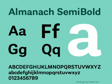 Almanach SemiBold Version 1.001;hotconv 1.0.109;makeotfexe 2.5.65596图片样张