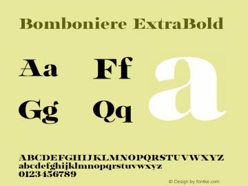 Bomboniere ExtraBold Version 1.000;Glyphs 3.2 (3180)图片样张