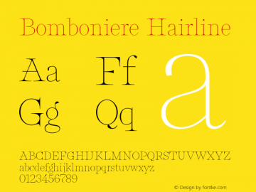 Bomboniere Hairline Version 1.000;Glyphs 3.2 (3180)图片样张
