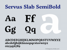 Servus Slab SemiBold Version 1.000;PS 001.000;hotconv 1.0.70;makeotf.lib2.5.58329图片样张