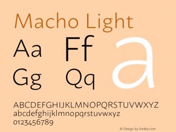 Macho Light Version 1.000;PS 001.000;hotconv 1.0.70;makeotf.lib2.5.58329图片样张