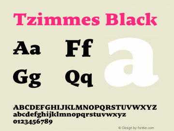 Tzimmes Black Version 1.101;PS 001.101;hotconv 1.0.88;makeotf.lib2.5.64775图片样张