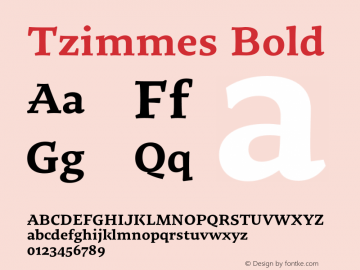 Tzimmes Bold Version 1.101;PS 001.101;hotconv 1.0.88;makeotf.lib2.5.64775图片样张