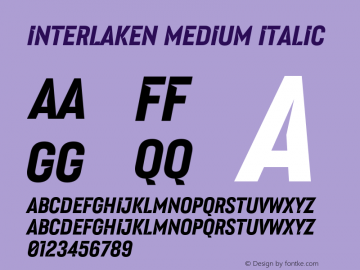 Interlaken Medium Italic Version 1.000;Glyphs 3.1.2 (3151)图片样张