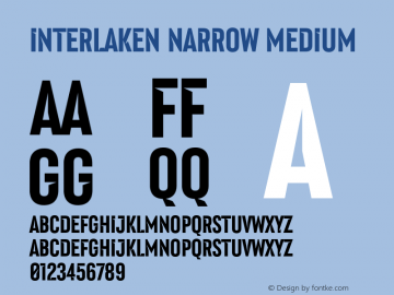 Interlaken Narrow Medium Version 1.000;Glyphs 3.1.2 (3151)图片样张