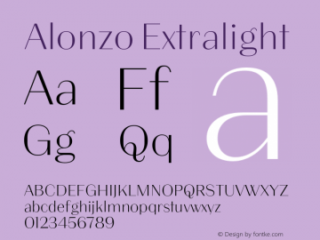 Alonzo Extralight Version 1.000;hotconv 1.0.109;makeotfexe 2.5.65596图片样张