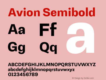Avion Semibold Version 1.000;hotconv 1.0.109;makeotfexe 2.5.65596图片样张