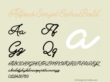 Alfons Script ExtraBold Version 1.000;PS 001.000;hotconv 1.0.88;makeotf.lib2.5.64775图片样张