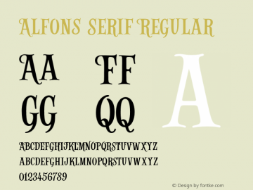 Alfons Serif Regular Version 1.000;PS 001.000;hotconv 1.0.88;makeotf.lib2.5.64775图片样张