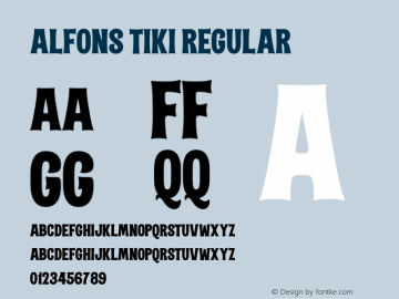 Alfons Tiki Regular Version 1.000;PS 001.000;hotconv 1.0.88;makeotf.lib2.5.64775图片样张