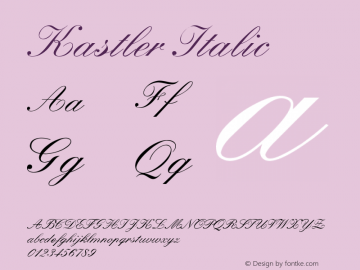 Kastler Italic Unknown Font Sample