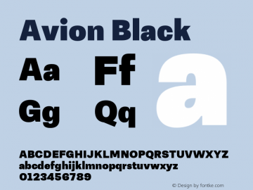Avion Black Version 1.000;hotconv 1.0.109;makeotfexe 2.5.65596图片样张