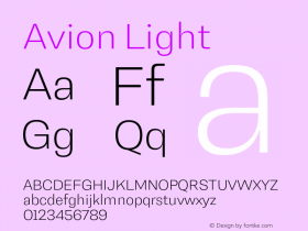 Avion Light Version 1.000;hotconv 1.0.109;makeotfexe 2.5.65596图片样张