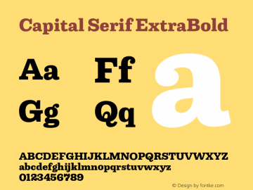 Capital Serif ExtraBold Version 1.000;PS 001.000;hotconv 1.0.88;makeotf.lib2.5.64775图片样张