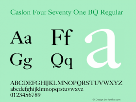 Caslon Four Seventy One BQ Regular 001.000图片样张