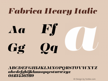 Fabrica Heavy Italic Version 1.001;hotconv 1.0.109;makeotfexe 2.5.65596图片样张