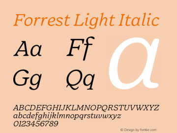 Forrest Light Italic Version 1.000;FEAKit 1.0图片样张