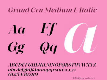 Grand Cru Medium L Italic Version 1.000;hotconv 1.0.109;makeotfexe 2.5.65596图片样张