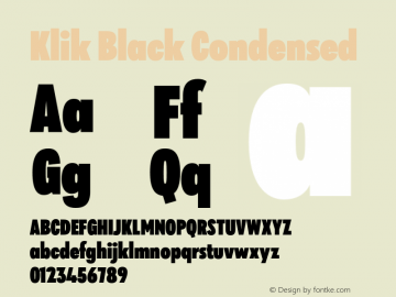 Klik Black Condensed Version 1.000;hotconv 1.0.109;makeotfexe 2.5.65596图片样张