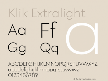 Klik Extralight Version 1.000;hotconv 1.0.109;makeotfexe 2.5.65596图片样张