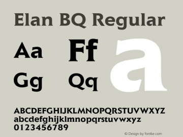 Elan BQ Regular 001.000 Font Sample