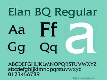 Elan BQ Regular 001.000 Font Sample
