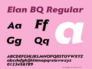 Elan BQ Regular 001.000 Font Sample