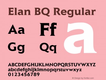 Elan BQ Regular 001.000 Font Sample