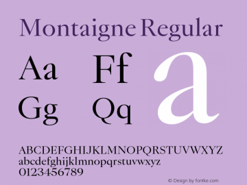 Montaigne Regular Version 1.000;Glyphs 3.2 (3185)图片样张