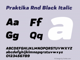 Praktika Rnd Black Italic Version 1.000;PS 001.000;hotconv 1.0.88;makeotf.lib2.5.64775图片样张