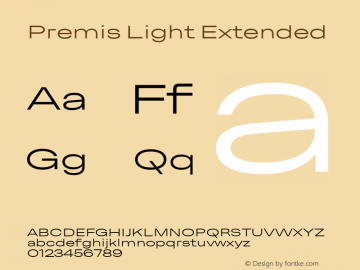 Premis Light Extended Version 1.000;Glyphs 3.2 (3182)图片样张