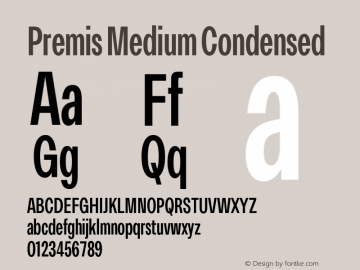Premis Medium Condensed Version 1.000;Glyphs 3.2 (3182)图片样张