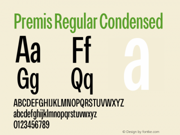 Premis Regular Condensed Version 1.000;Glyphs 3.2 (3182)图片样张